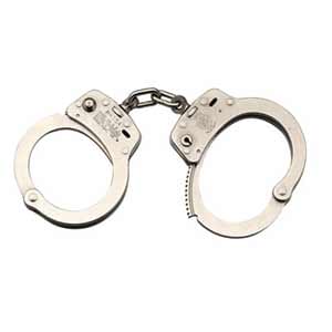 Metal Handcuffs – Criminal Charges for Clean Air Act Violations - Ferraro Law Firm Pair of open metal handcuffs on a white background, symbolizing criminal charges against business owners for violating the Clean Air Act.