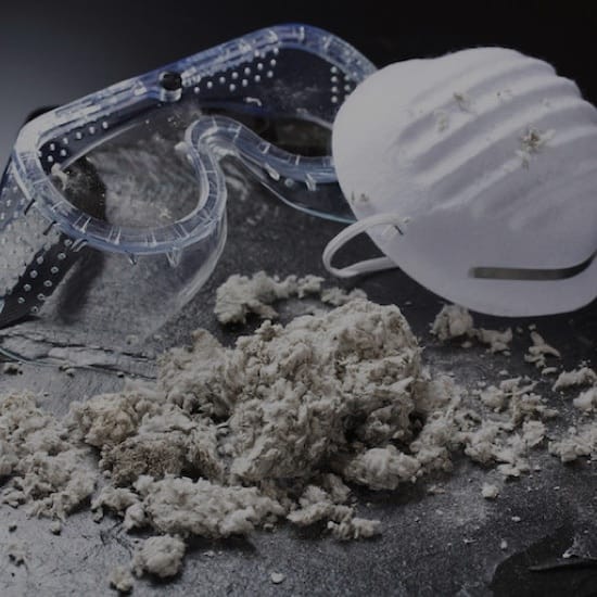 asbestos-dust - Ferraro Law Firm asbestos dust with safety goggles and mask